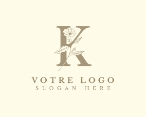 Wreath - Elegant Floral Letter K logo design