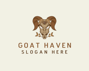 Mythical Ram Horns logo design