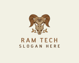 Mythical Ram Horns logo design