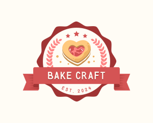 Heart Cookie Pastry logo design