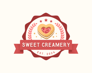 Heart Cookie Pastry logo design