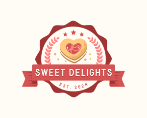 Heart Cookie Pastry logo design