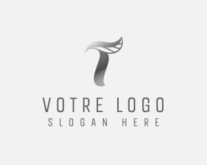 Commercial - Letter T Leaf Metallic logo design