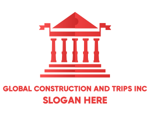 Travel - Red Greek Parthenon logo design
