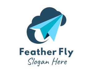 Paper Plane Cloud logo design