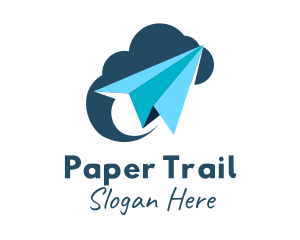 Paper Plane Cloud logo design