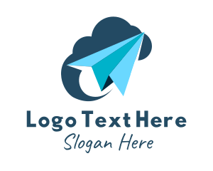 Logistic Services - Paper Plane Cloud logo design