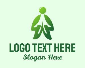 Green Leaf - Green Eco Man logo design