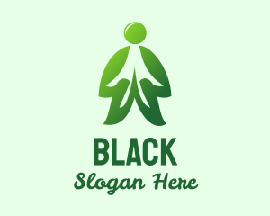 Vegan - Green Eco Man logo design
