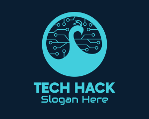 Cyber Tech Peacock  logo design