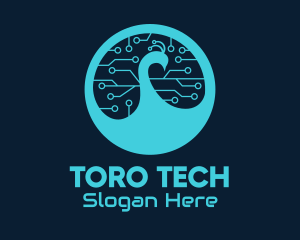 Cyber Tech Peacock  logo design