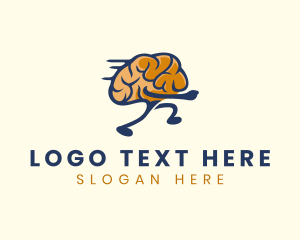 Think - Running Smart Brain logo design