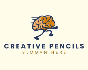 Running Smart Brain logo design