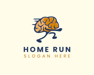 Running Smart Brain logo design