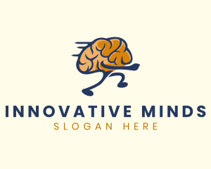 Genius - Running Smart Brain logo design