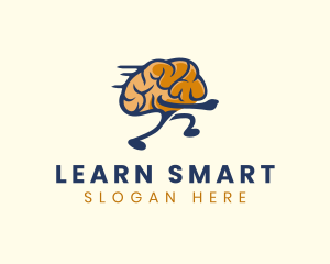 Running Smart Brain logo design