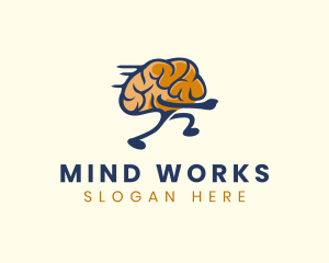 Running Smart Brain logo design