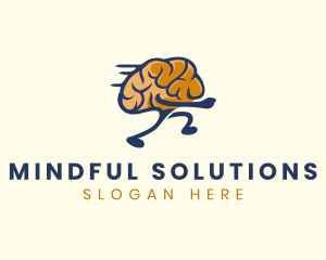 Running Smart Brain logo design