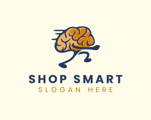 Running Smart Brain logo design