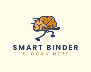 Running Smart Brain logo design