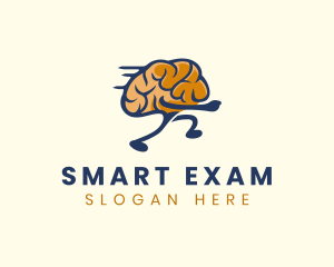 Running Smart Brain logo design