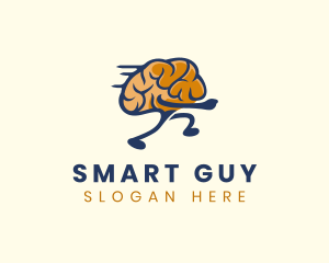 Running Smart Brain logo design