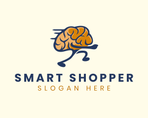 Running Smart Brain logo design