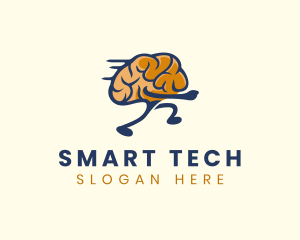 Smart - Running Smart Brain logo design