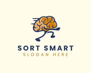 Running Smart Brain logo design