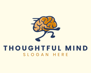 Thinking - Running Smart Brain logo design