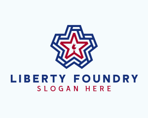 Patriotic Star Torch logo design