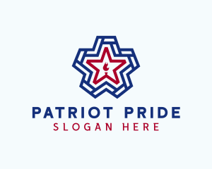 Patriotic Star Torch logo design