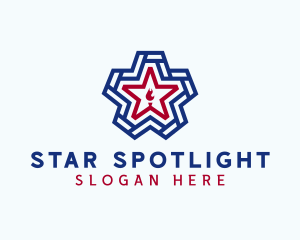 Patriotic Star Torch logo design