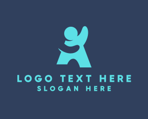 Human - Community People Letter A logo design