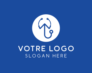 Medical Stethoscope Letter W Logo