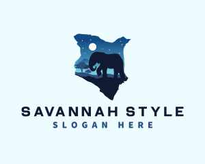 Savannah - Kenya Wild Elephant logo design