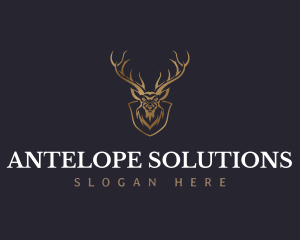 Antelope - Wildlife Deer Antler logo design