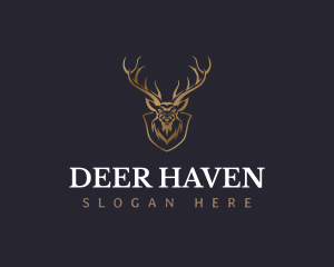 Wildlife Deer Antler  logo design