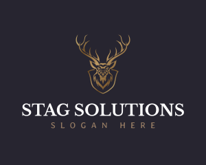 Wildlife Deer Antler  logo design