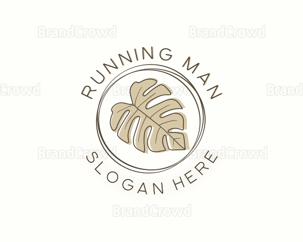 Rustic Monstera Leaf Logo