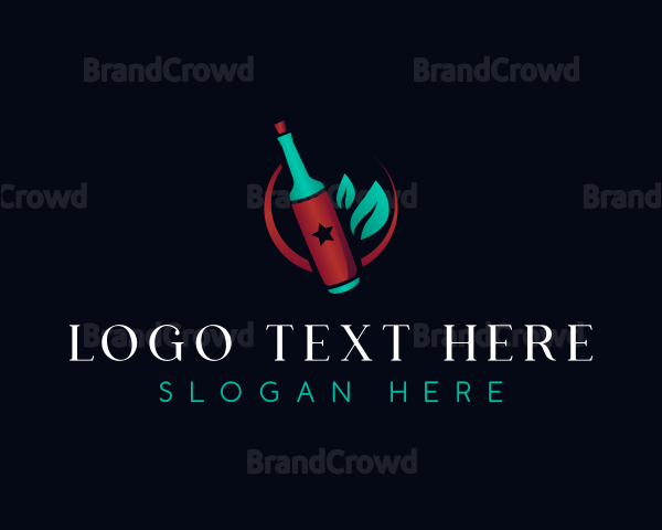 Wine Bottle Drink Logo