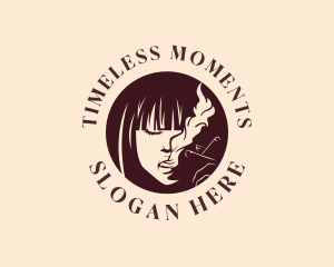 Smoking Woman Cigarette Logo