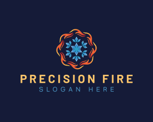 Snowflake Fire Temperature  logo design