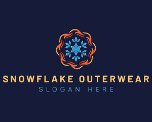 Snowflake Fire Temperature  logo design