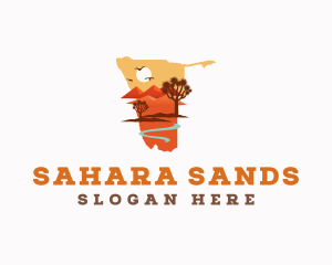 Sahara - Namibia Desert Map logo design