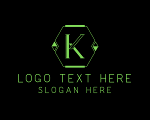 Futuristic - Tech Gaming Letter K logo design
