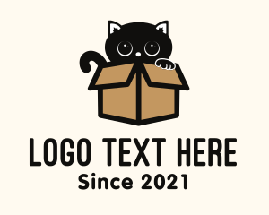 Carton - Cute Cat Box logo design