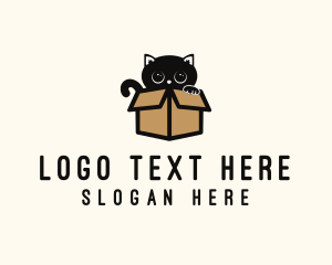 Tongue Out - Pet Cat Box logo design