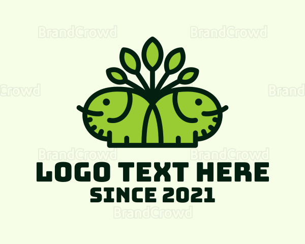 Organic Cute Elephant Logo