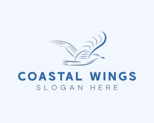 Seagull - Flying Aviary Bird logo design